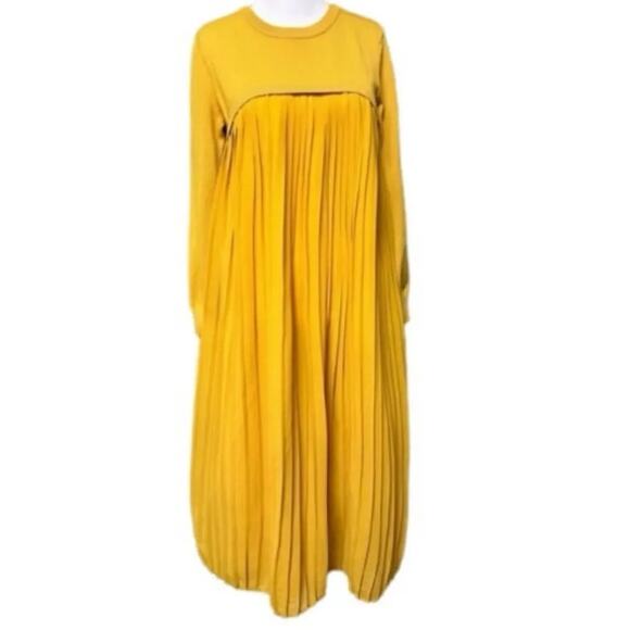 English Factory Pleated Dress With Long Sleeve Faux Sweater Size S New with Tag - Picture 1 of 13